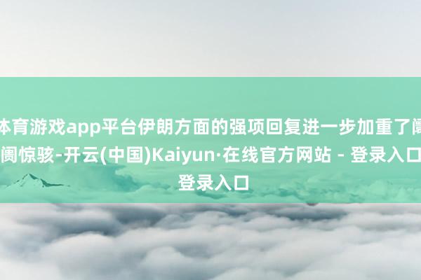 体育游戏app平台伊朗方面的强项回复进一步加重了阛阓惊骇-开云(中国)Kaiyun·在线官方网站 - 登录入口