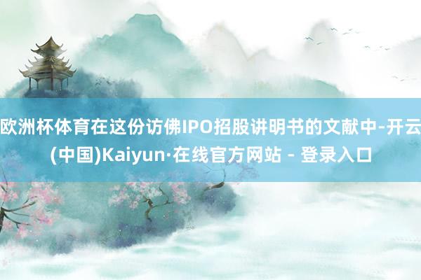欧洲杯体育 在这份访佛IPO招股讲明书的文献中-开云(中国)Kaiyun·在线官方网站 - 登录入口
