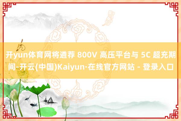 开yun体育网将遴荐 800V 高压平台与 5C 超充期间-开云(中国)Kaiyun·在线官方网站 - 登录入口
