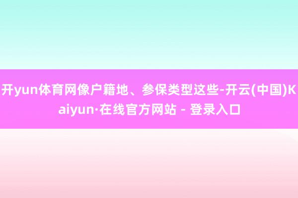 开yun体育网像户籍地、参保类型这些-开云(中国)Kaiyun·在线官方网站 - 登录入口