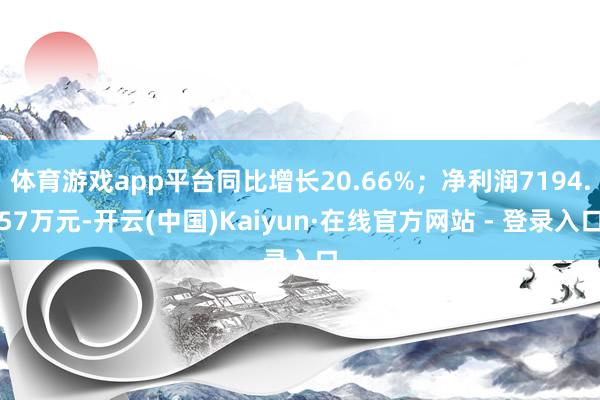 体育游戏app平台同比增长20.66%;净利润7194.57万元-开云(中国)Kaiyun·在线官方网站 - 登录入口