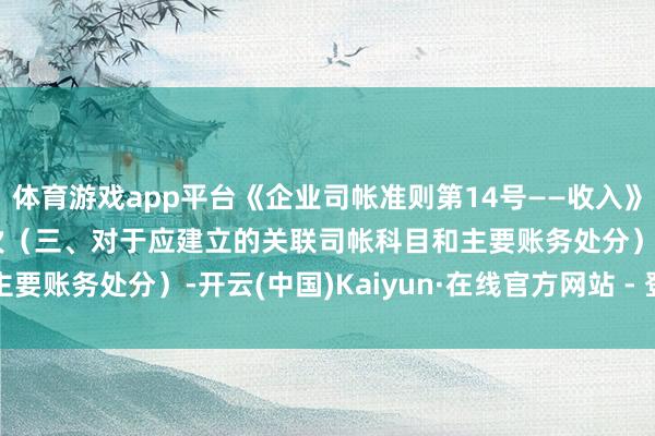 体育游戏app平台《企业司帐准则第14号——收入》运用指南(2018)目次(三、对于应建立的关联司帐科目和主要账务处分)-开云(中国)Kaiyun·在线官方网站 - 登录入口